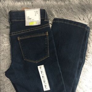 Girls Crazy8 NEW Skinny Dark Jeans adj waist 7 reg